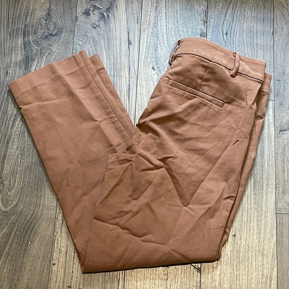 Loft The Riviera Slim Pants Womens 2 Camel Brown Stretch Cotton Trousers 607290